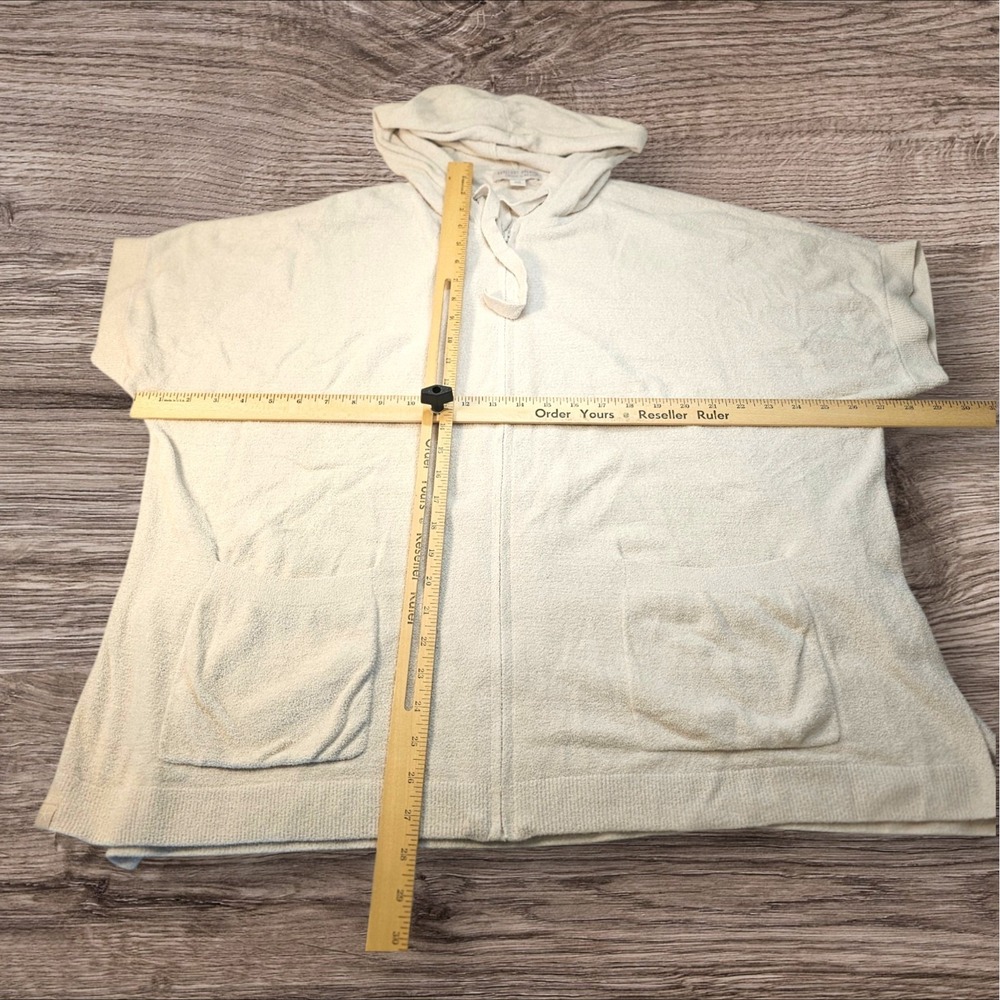 Barefoot Dreams CozyChic Ultra Lite Short Sleeve S/M Zip Up Hoodie Oversized - Picture 6 of 6